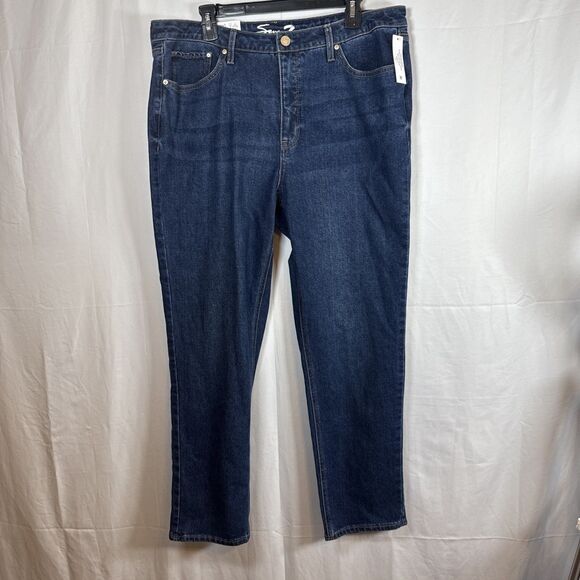 Seven7 Denim - Women’s Seven 7  Jeans High Rise Slim Straight Blue Jeans Size 16 NWT